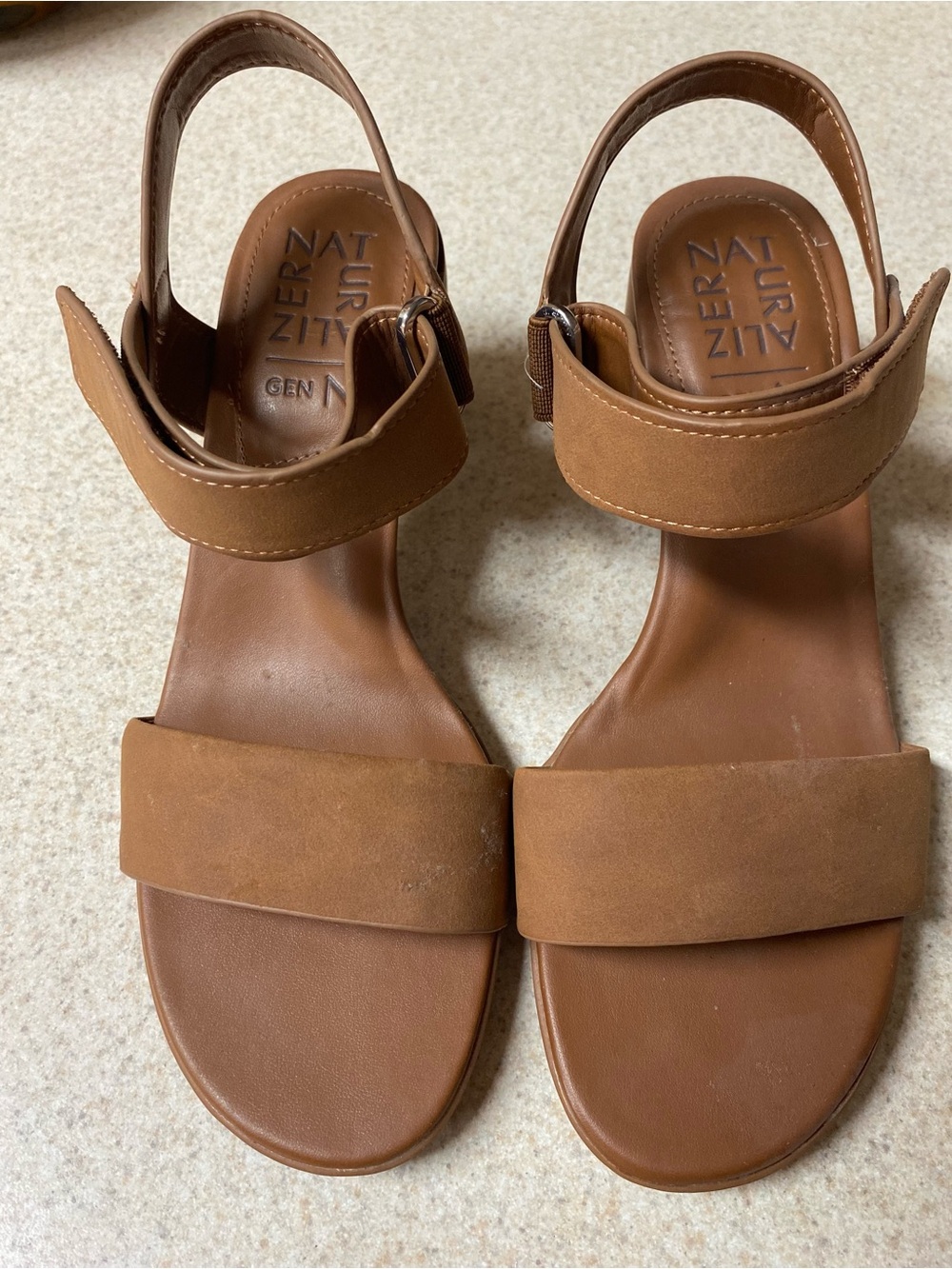 Naturalizer Gen N Brown Nubuck Adjustable Slingback Sandal Size 7